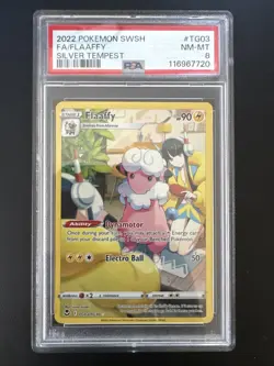 2022 POKEMON SWORD & SHIELD SILVER TEMPEST #TG03 FULL ART/FLAAFFY PSA 8 - Image 1