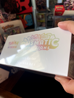 Prismatic Evolutions Pokemon Center Exclusive Elite Trainer Box Sealed in Hand - Image 5