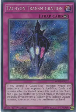 Yugioh Tachyon Transmigration WSUP-EN012 Secret Rare 1st Edition LP - Image 1