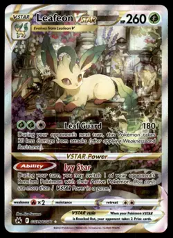 Leafeon VSTAR GG35/GG70 Holo VSTAR Rare Crown Zenith Galarian Gallery Pokemon LP - Image 1