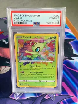 2020 Pokemon TCG Vivid Voltage Celebi #009 Amazing Rare Holo PSA 10 Gem Mint - Image 2