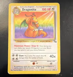 The Pokemon Company Dragonite Fossil 19/62 Holo Rare English 1999 Stage 2 100 HP - Image 1