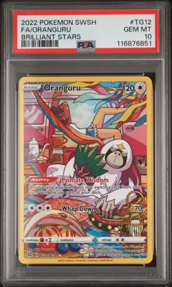 💎📈2022 POKEMON SWORD & SHIELD BRILLIANT STARS #TG12 FA/ORANGURU (PSA 10 ) - Image 1