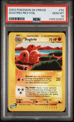 2003 POKEMON SKYRIDGE 52 DUGTRIO-REVERSE FOIL PSA 10 LOW POP - Image 1