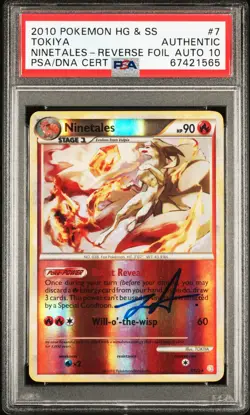 2010 Pokemon Heartgold & SoulsilverNinetales Reverse Foil #7 PSA Auth Auto 10 - Image 1
