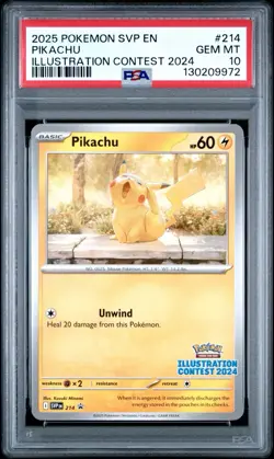 Pokemon Pikachu 2024 SV Scarlet & Violet Promo Illustration Contest PSA 10 - Image 1