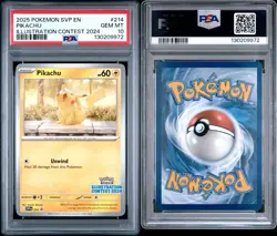 Pokemon Pikachu 2024 SV Scarlet & Violet Promo Illustration Contest PSA 10 - Image 3