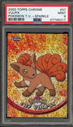 2000 Pokemon Topps Chrome SPARKLE REFRACTOR Vulpix #37 PSA 9 Rare ✨ - Image 1