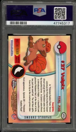 2000 Pokemon Topps Chrome SPARKLE REFRACTOR Vulpix #37 PSA 9 Rare ✨ - Image 2