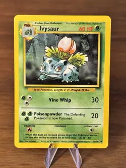 1999 Pokemon IVYSAUR #30/102 Base Set Unlimited Uncommon Vintage English Mint - Image 1