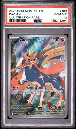 2025 Pokemon Phantasmal Flames ZACIAN ILLUSTRATION RARE #100 PSA 10 Gem Mint - Image 1