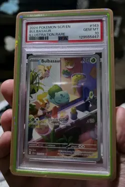 Pokemon TCG Bulbasaur Sv07: Stellar Crown 143/142 Illustration Rare Holo PSA 10 - Image 1