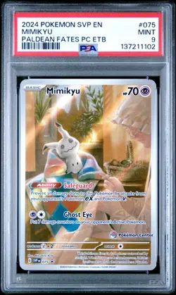 Pokemon Center SVP EN-SV PROMO 075 MIMIKYU PALDEAN FATES PSA 9 - Image 1
