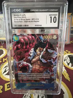 One Piece: A Fist of Divine Speed Monkey D Luffy (AA) OP11-118 CGC Pristine 10 - Image 1