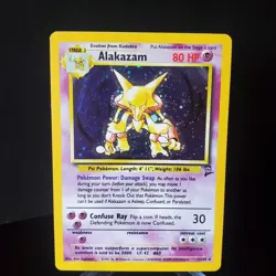 Pokemon Alakazam Base Set 2 Holo Rare Card 1/130 WOTC 2nd Edition LP - Image 1