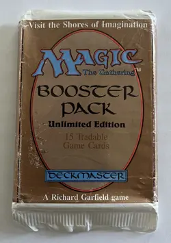 Magic The Gathering Unlimited Edition - Empty Booster Pack Wrapper No Cards - Image 1