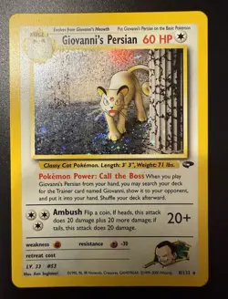 Giovanni's Persian Gym Challenge Holo Rare 8/132 LP with swirl 💫 - Image 1