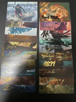 MTG Assassin's Creed Art Series Cards Complete Gold Signed - Image 1