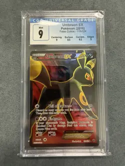 2016 POKEMON FATES COLLIDE ULTRA RARE - HOLO #119/124 UMBREON EX CGC 9 - Image 1