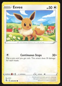 Eevee 205/264 Common Fusion Strike Pokemon Near Mint - Image 1