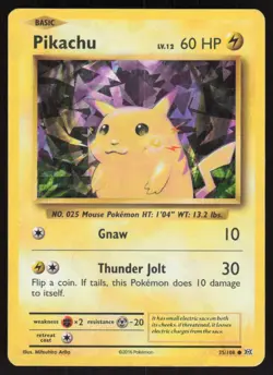 Pikachu (Cracked Ice Holo) 35/108 Holo Holo Rare Deck Exclusives Pokemon LP - Image 1