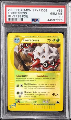2003 POKEMON SKYRIDGE #56 FORRETRESS-REVERSE FOIL PSA 10 - Image 1