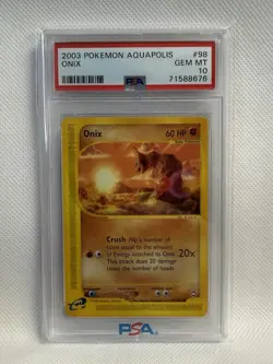 2003 POKEMON AQUAPOLIS #98 ONIX PSA 10 - Image 1