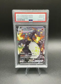 2021 Pokemon TCG Charizard VMAX Shining Fates Holo Card SV107/SV122 PSA 10 - Image 1