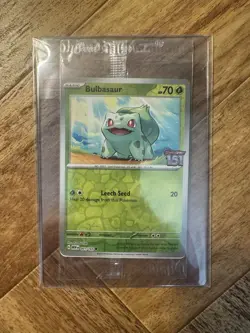 Pokemon TCG Bulbasaur Scarlet/Violet 151 Stamped Card 001/165 SEALED Promo - Image 1