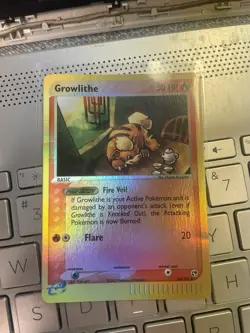 Growlithe 65/100 EX Sandstorm Reverse Holo Foil E Series Pokemon Card MP - Image 1