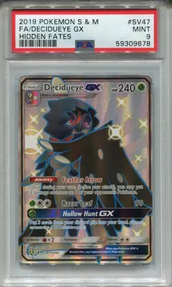 Pokemon Sun & Moon Hidden Fates Shiny Vault Card SV47 Decidueye PSA 9 - Image 1