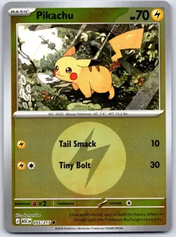 Pikachu (Energy Symbol Pattern) 055/217 Common ME: Ascended Heroes Pokemon NM - Image 1