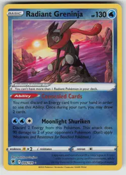 Radiant Greninja 046/189 Radiant Rare Astral Radiance Pokemon Near Mint - Image 1