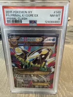 Pokemon TCG Primal Kyogre-EX Primal Clash 149/160 Holo Full Art Ultra Rare PSA 8 - Image 1
