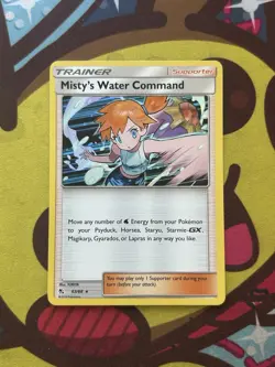 Pokemon Misty’s Water Command 63/68 - SM Hidden Fates - Holo Rare - Light Play - Image 1