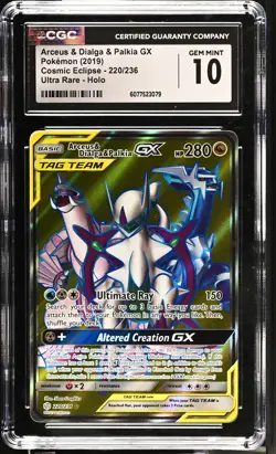 CGC 10 Arceus & Dialga & Palkia GX 220/236 Cosmic Eclipse Pokemon Card - Image 1