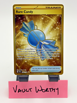 2023 Pokemon Scarlet & Violet #256 Rare Candy Hyper Rare Trainer Item Gold Card - Image 1
