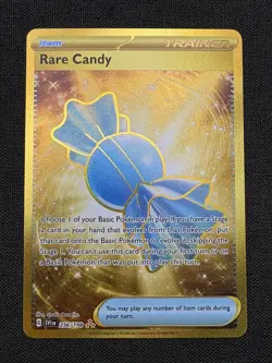 2023 Pokemon Scarlet & Violet #256 Rare Candy Hyper Rare Trainer Item Gold Card - Image 3