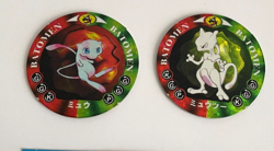 Pokemon Mini Menko Mew Mewtwo Vintage 1995 Tomy Coro Coro Comic Holo Set of 2 - Image 1