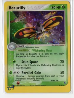 Pokemon Beautifly Holo Rare Ruby and Sapphire 2/109 NM WOTC Vintage - Image 1