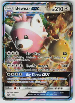 POKEMON BEWEAR GX - SM34 HOLO P SUN & MOON PROMO NM HOLO - Image 1