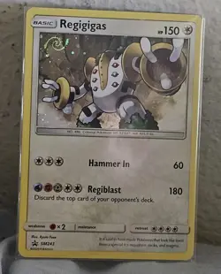 Regigigas HD Galaxy Swirl Blister Cosmos Holo Promo SM243 Sun Moon Pokemon TCG - Image 1