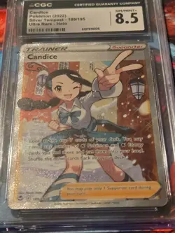 CGC 8.5 Candice 189/195 Full Art Trainer Ultra Rare Silver Tempest Pokemon Card - Image 2