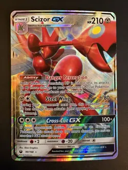 Scizor GX 90/168 Holo GX Rare Celestial Storm Pokemon Damaged - Image 1