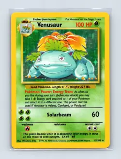 Venusaur 15/102 Holo Holo Rare Base Set Unlimited Pokemon Holo Lightly Played - Image 1