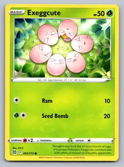Pokemon TCG SWSH09: Brilliant Stars Exeggcute 001/172 - Image 1