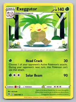 Pokemon TCG SWSH04: Vivid Voltage Exeggutor 005/185 - Image 1