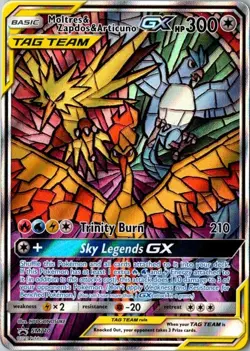 Moltres & Zapdos & Articuno GX SM210 Holo Promo Sun & Moon Promo Pokemon Holo NM - Image 1