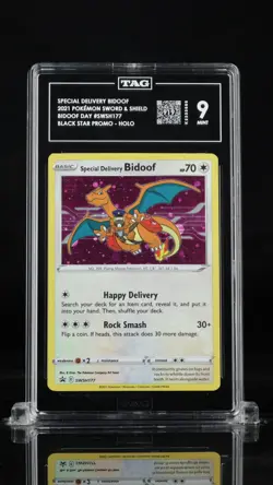 Pokemon - Special Delivery Bidoof SWSH177 Promo Holo - TAG 9, SCORE 919 low pop - Image 1