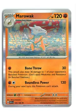 MAROWAK 105/165 151 HOLO RARE POKEMON TCG NM - Image 1